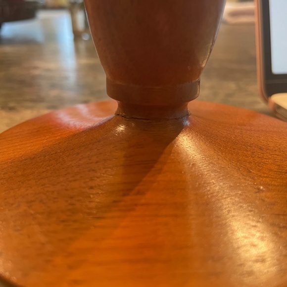 VINTAGE 1967 Handmade Extra Tall Wooden Candlestick Holders - Set of 2 - Picture 9 of 9